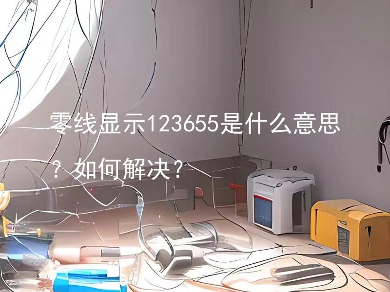 零线显示123655是什么意思？如何解决？