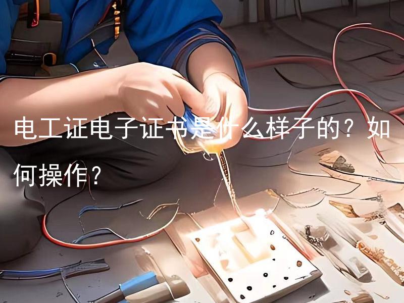 电工证电子证书是什么样子的？如何操作？ 电工证电子证书可以在哪里申请？